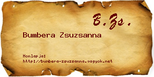 Bumbera Zsuzsanna névjegykártya
